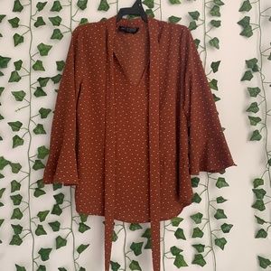 Sweet Wanderer Burnt Orange Printed Blouse M